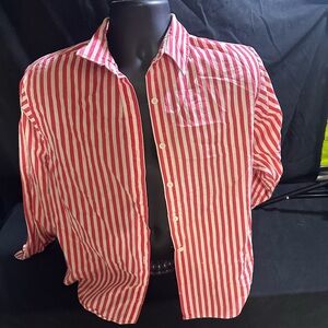 Miss fashionality vintage ladies candy striped button up-size 15-16-ID #245